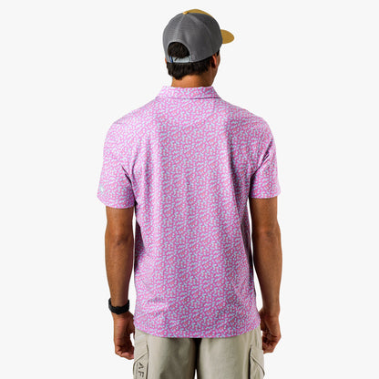 AFTCO Qualifier Printed Performance Polo Shirt Quiet Tide Print