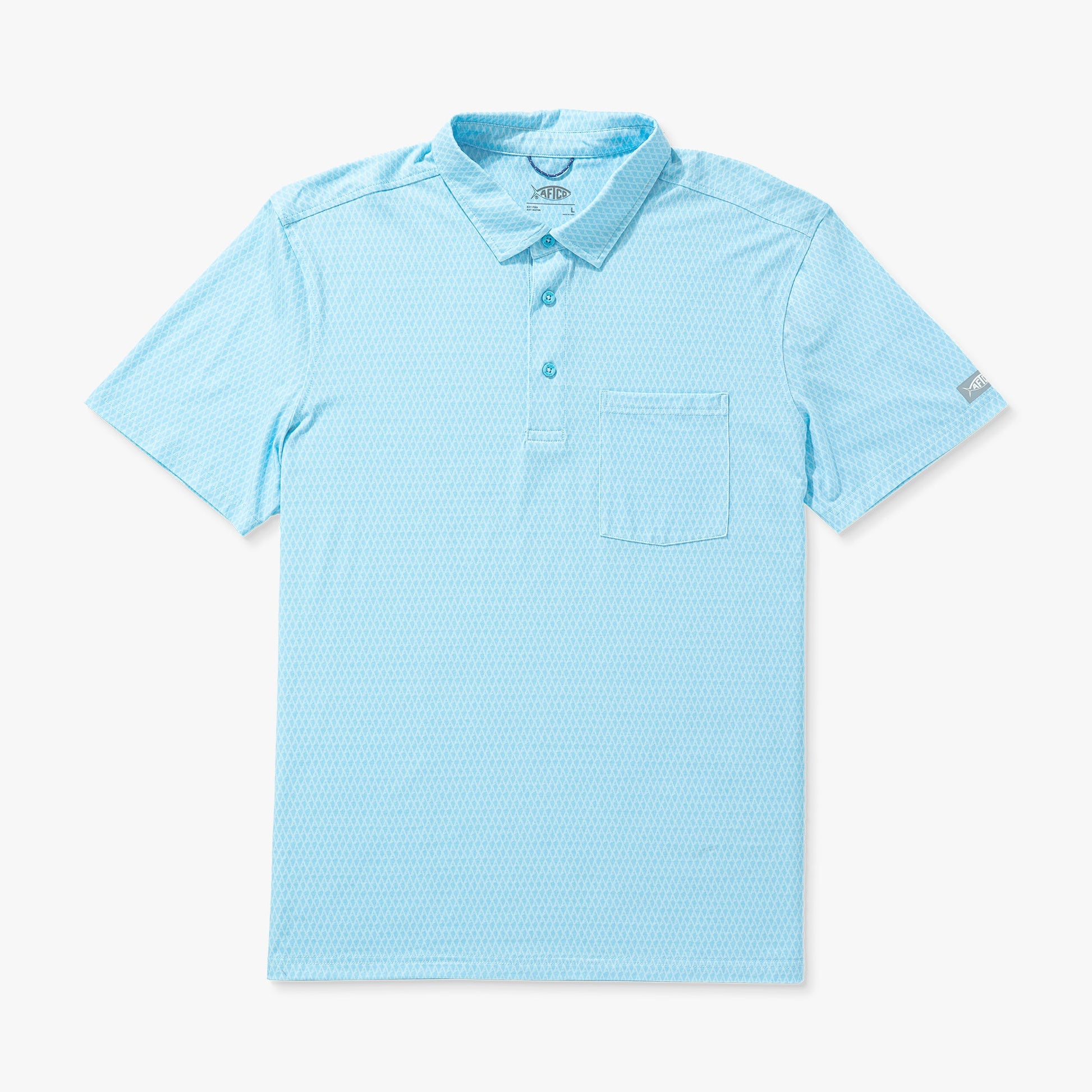 AFTCO Qualifier Printed Performance Polo Shirt Fathom