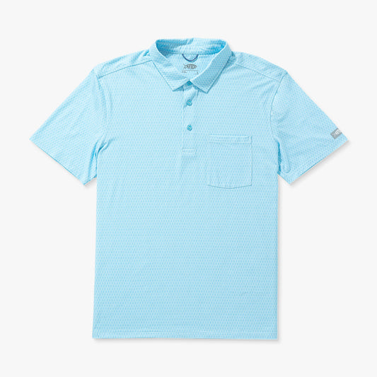 AFTCO Qualifier Printed Performance Polo Shirt Fathom