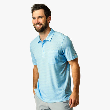 AFTCO Qualifier Printed Performance Polo Shirt Fathom