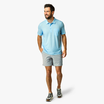 AFTCO Qualifier Printed Performance Polo Shirt Fathom