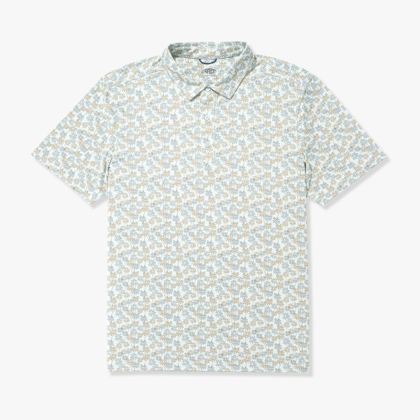 AFTCO Boatbar Printed Performance Polo Shirt Aqa Glass
