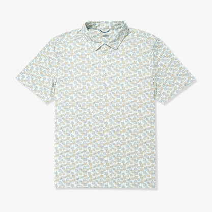 AFTCO Boatbar Printed Performance Polo Shirt Aqa Glass