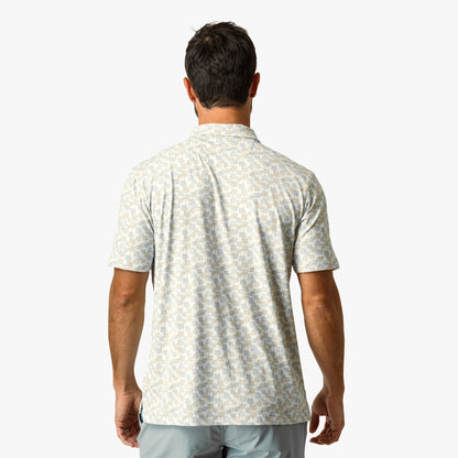 AFTCO Boatbar Printed Performance Polo Shirt Aqa Glass