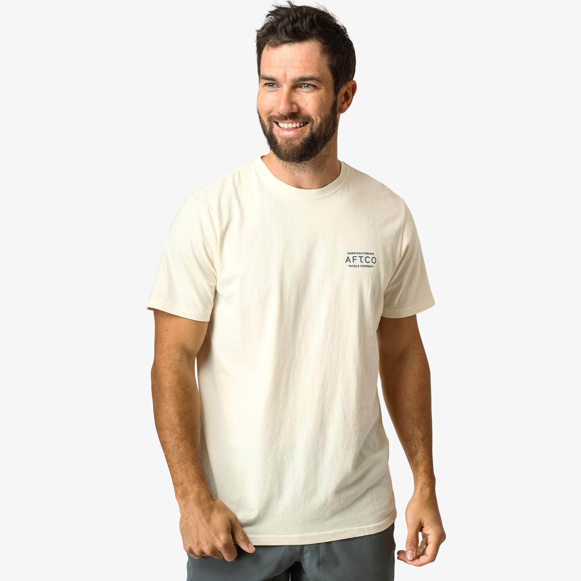 AFTCO Shield Short Sleeve Men's Fishing T-Shirt Cream