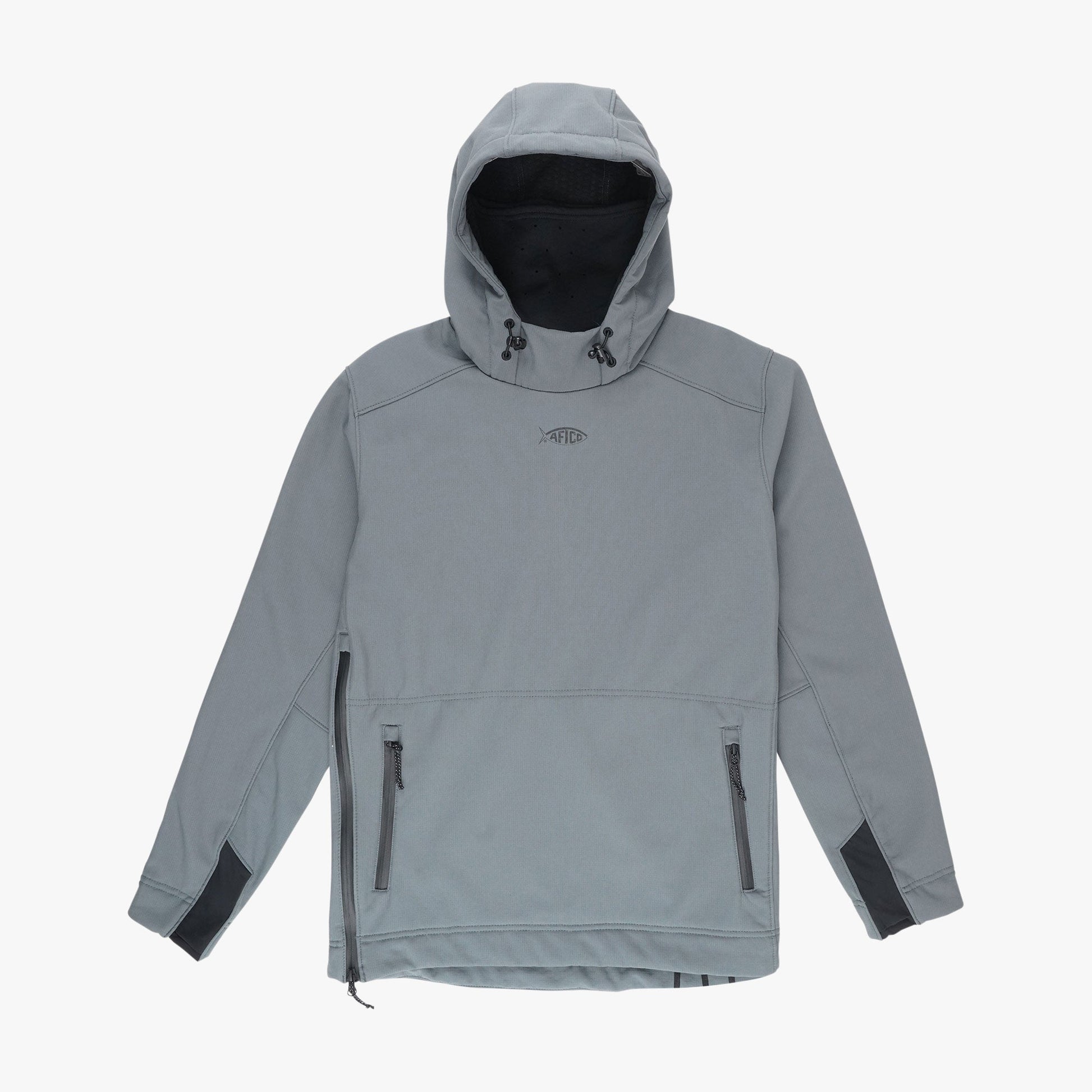 AFTCO Reaper Windproof Pullover Hoodie - Stretch Softshell Charcoal