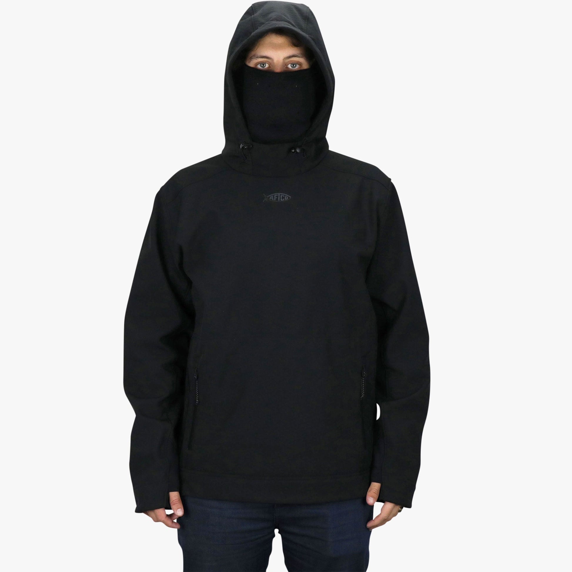 AFTCO Reaper Windproof Pullover Hoodie - Stretch Softshell Charcoal