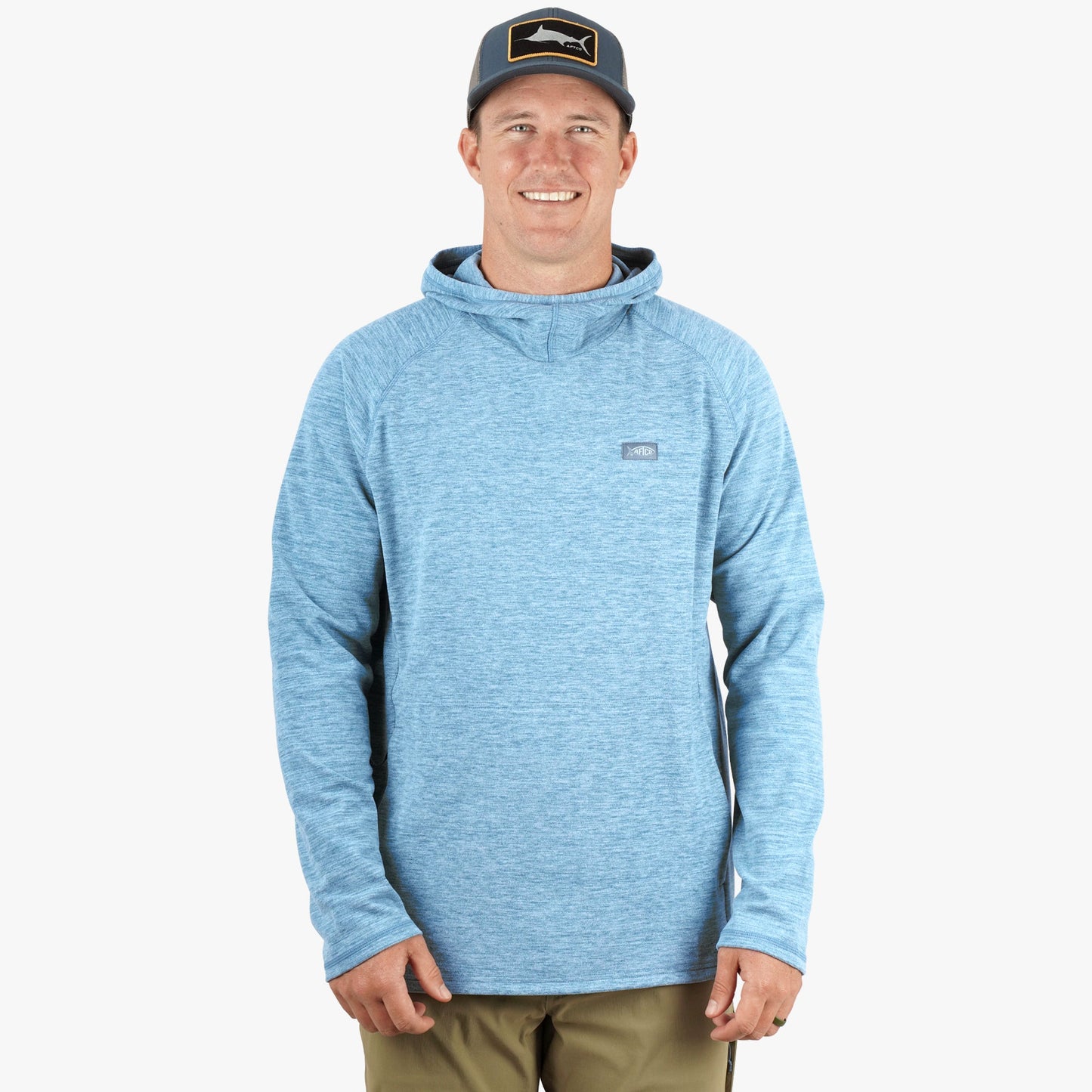 AFTCO Coastal Layer Pullover Hoodie Dark Sea Heather