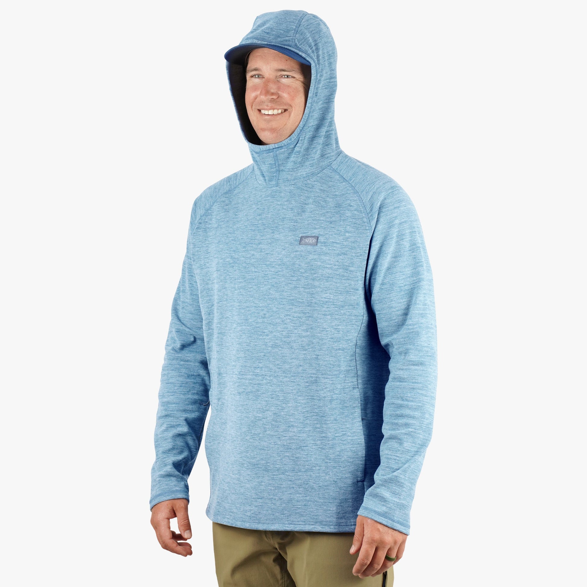 AFTCO Coastal Layer Pullover Hoodie Dark Sea Heather