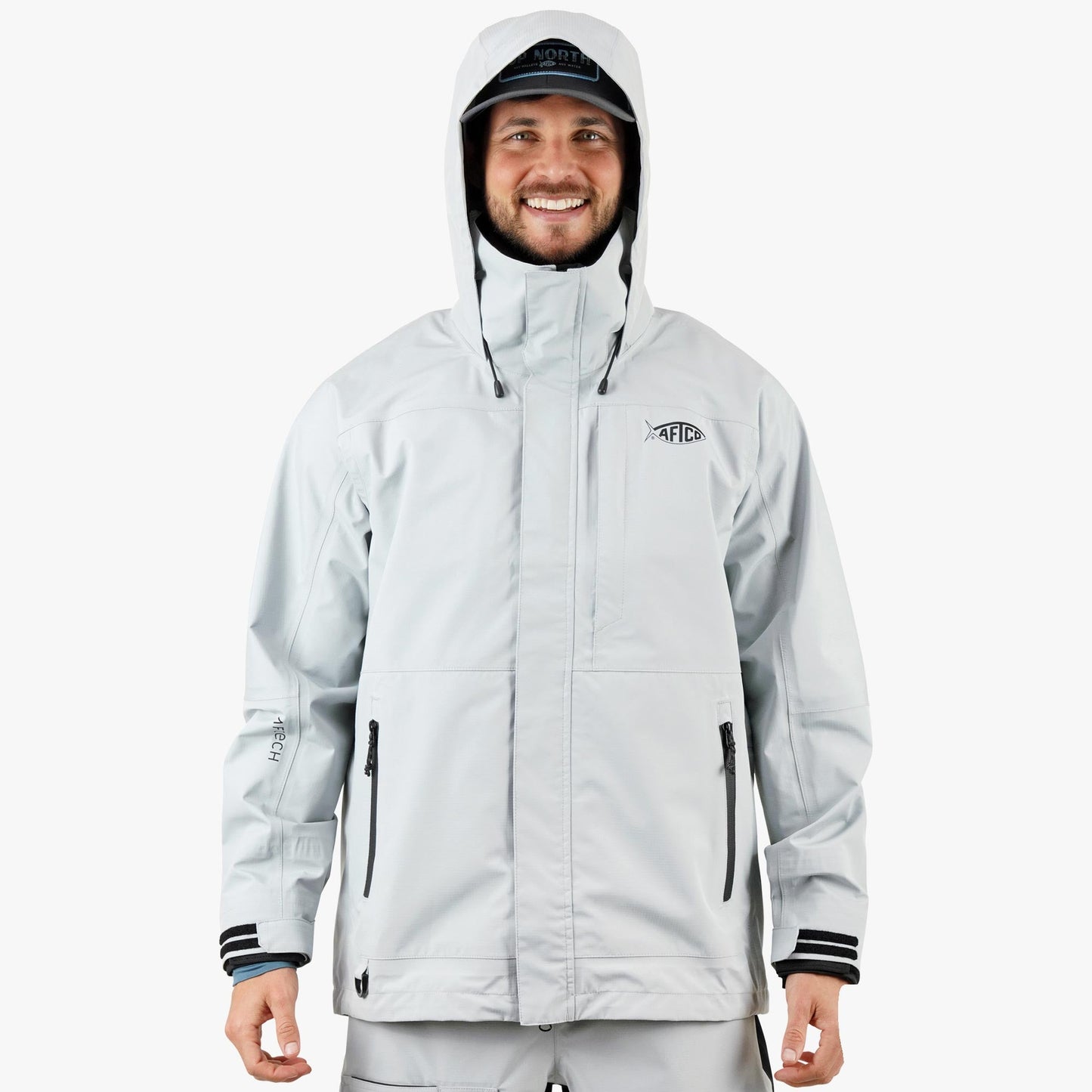 AFTCO Barricade Rain Gear Jacket Light Gray