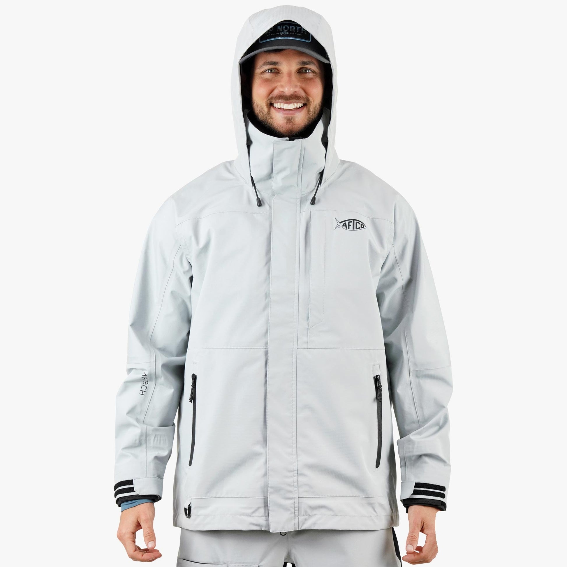AFTCO Barricade Rain Gear Jacket Light Gray
