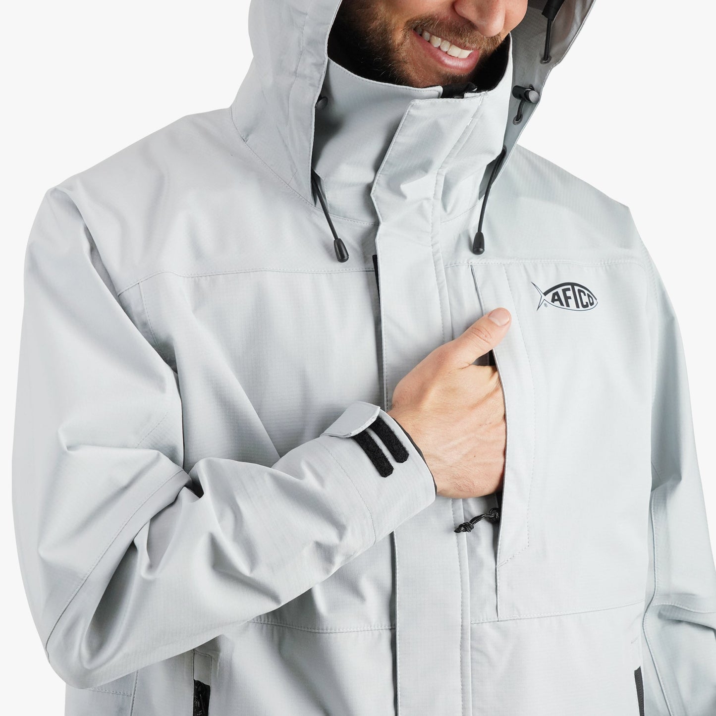 AFTCO Barricade Rain Gear Jacket Light Gray