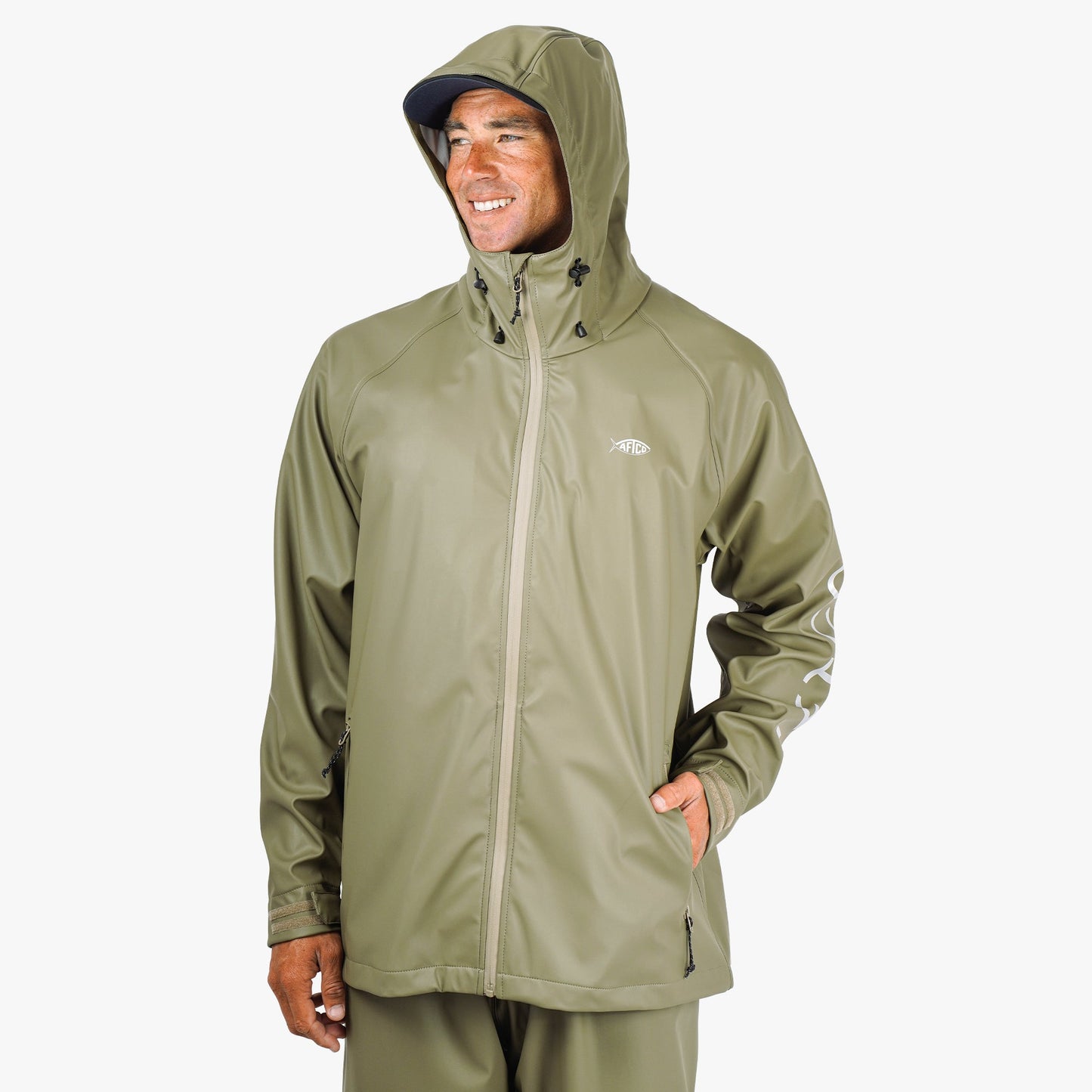AFTCO Seafarer Fishing Rain Jacket Silver