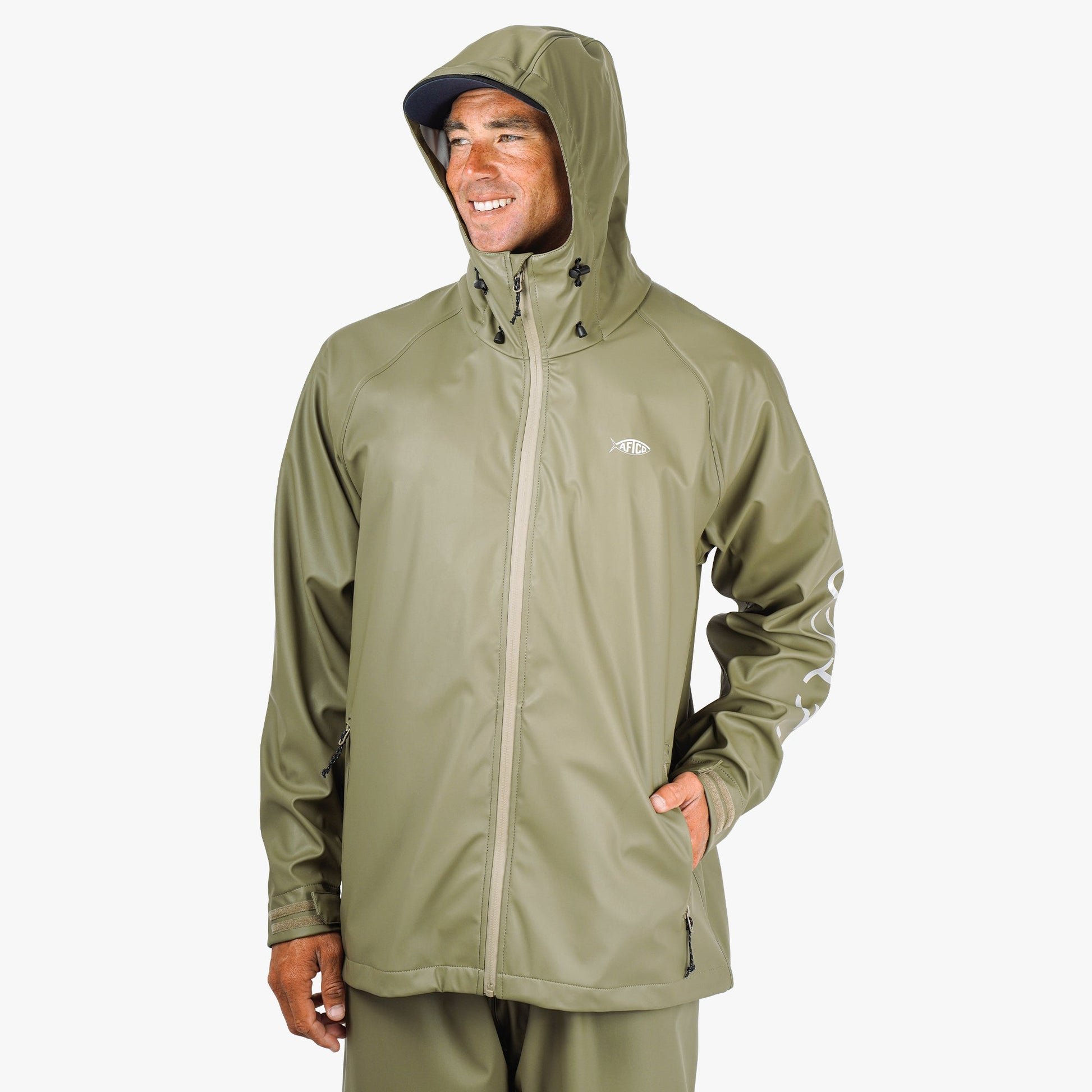 AFTCO Seafarer Fishing Rain Jacket Silver