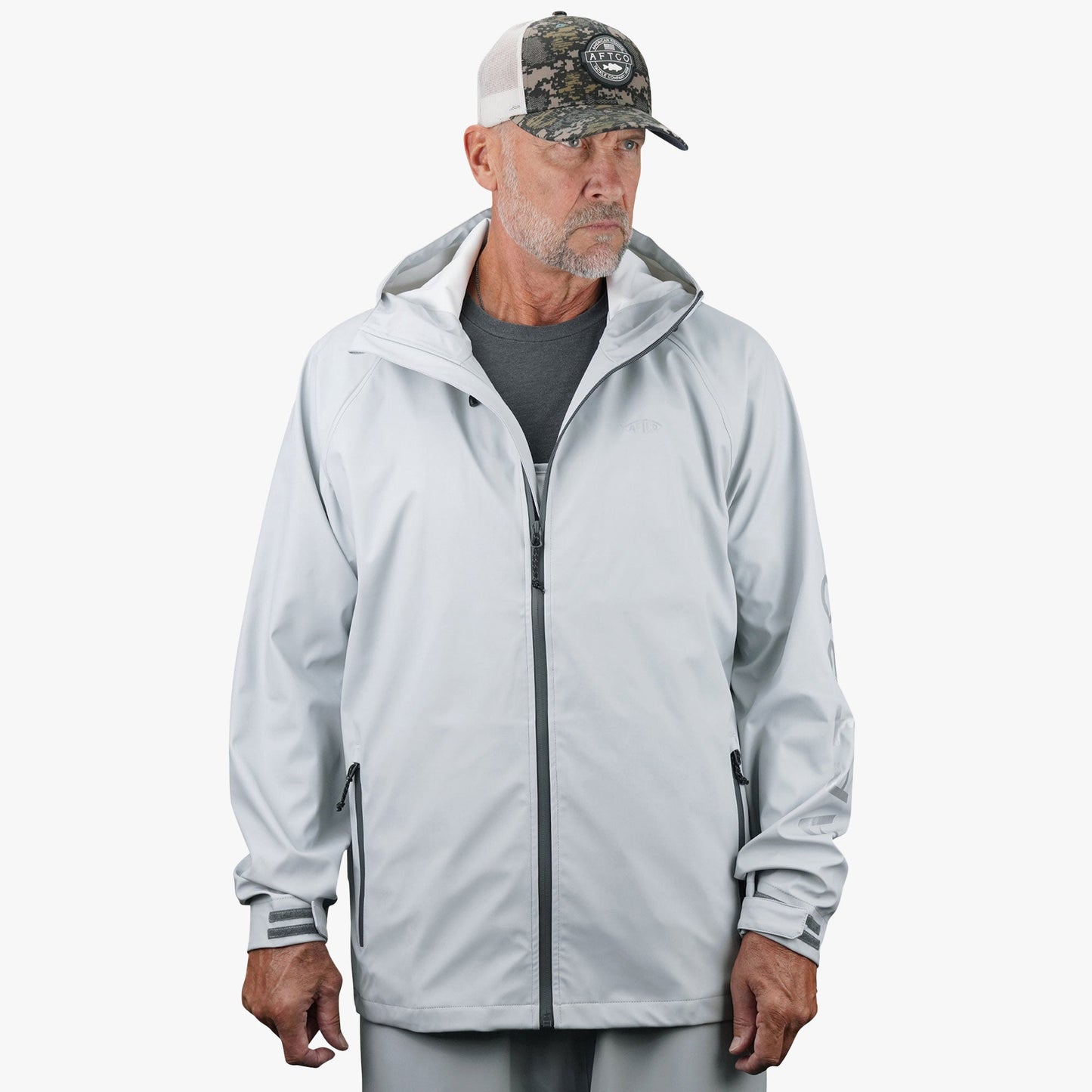 AFTCO Seafarer Fishing Rain Jacket Silver