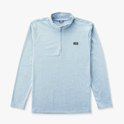 AFTCO Coastal Layer 1/4 Zip Fishing Pullover Air Force Blue Heather
