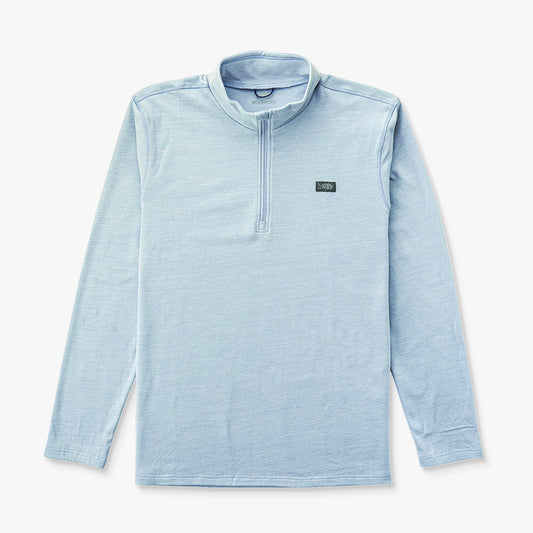 AFTCO Coastal Layer 1/4 Zip Fishing Pullover Air Force Blue Heather