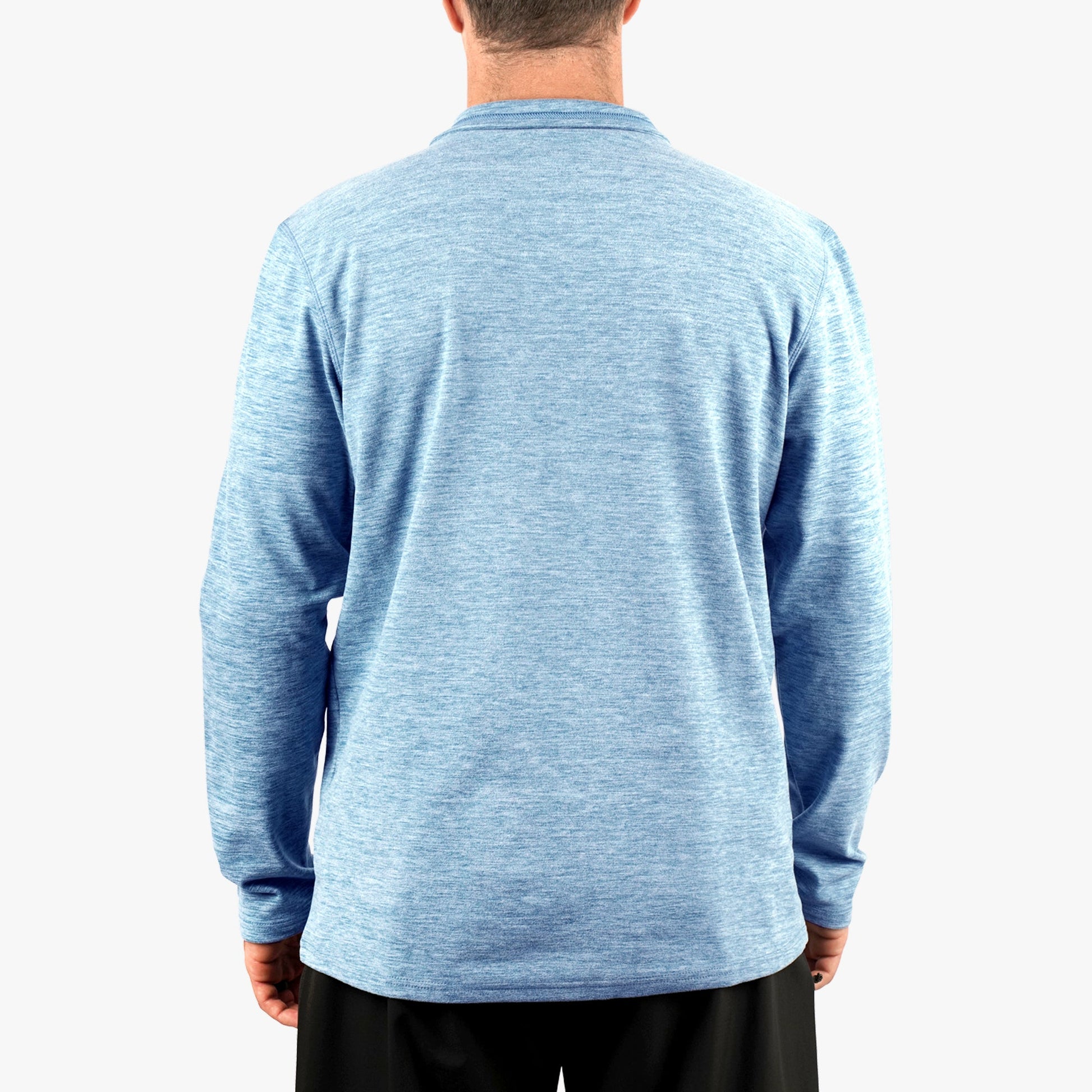 AFTCO Coastal Layer 1/4 Zip Fishing Pullover Air Force Blue Heather