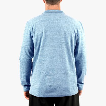AFTCO Coastal Layer 1/4 Zip Fishing Pullover Air Force Blue Heather