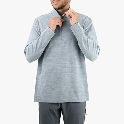 AFTCO Coastal Layer 1/4 Zip Fishing Pullover Air Force Blue Heather