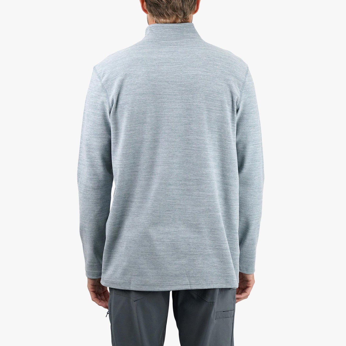 AFTCO Coastal Layer 1/4 Zip Fishing Pullover Air Force Blue Heather