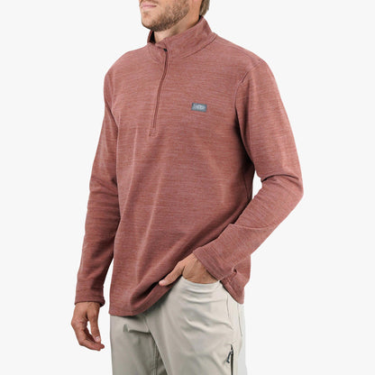AFTCO Coastal Layer 1/4 Zip Fishing Pullover Air Force Blue Heather