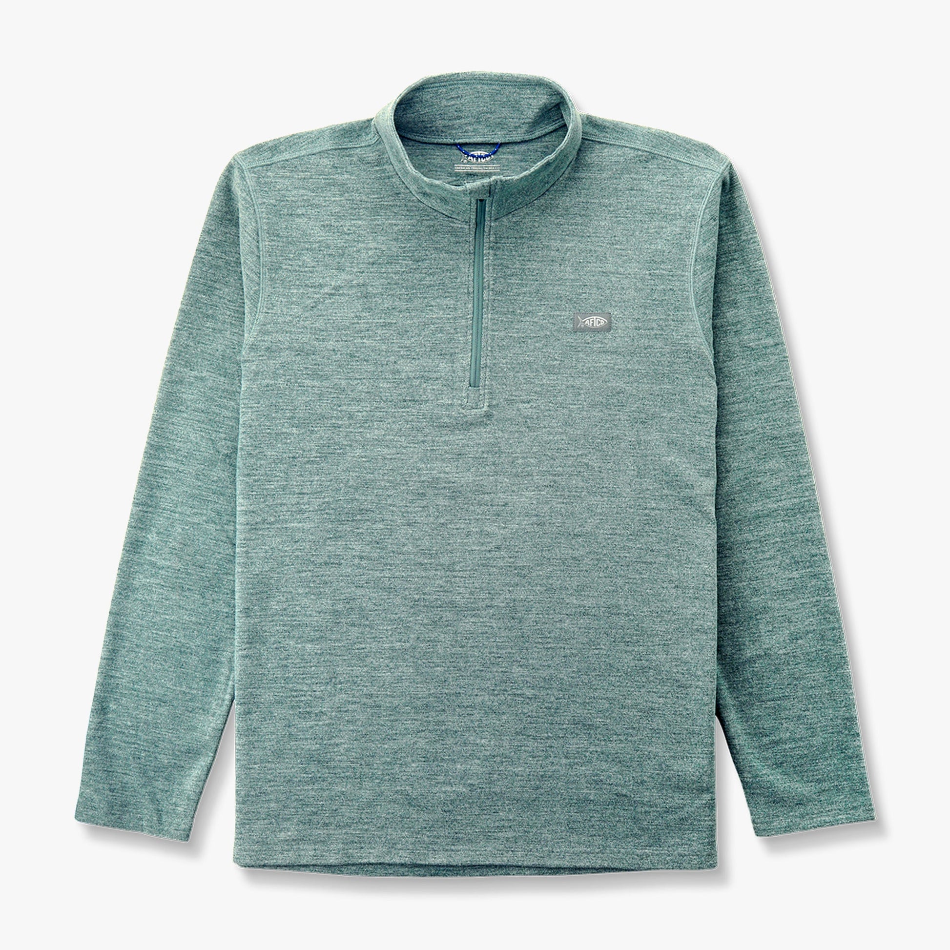 AFTCO Coastal Layer 1/4 Zip Fishing Pullover Air Force Blue Heather