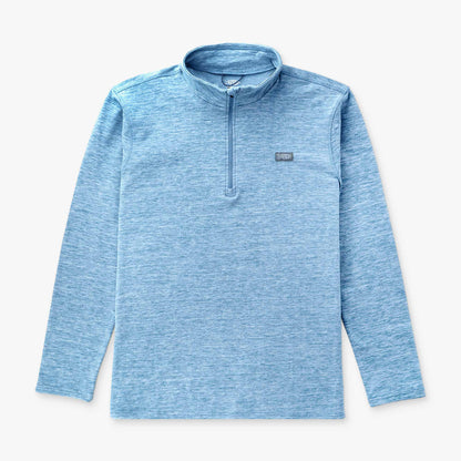 AFTCO Coastal Layer 1/4 Zip Fishing Pullover Air Force Blue Heather