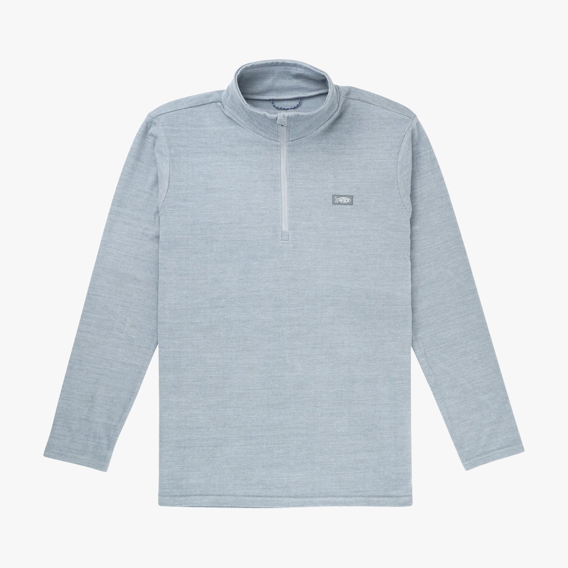AFTCO Coastal Layer 1/4 Zip Fishing Pullover Air Force Blue Heather