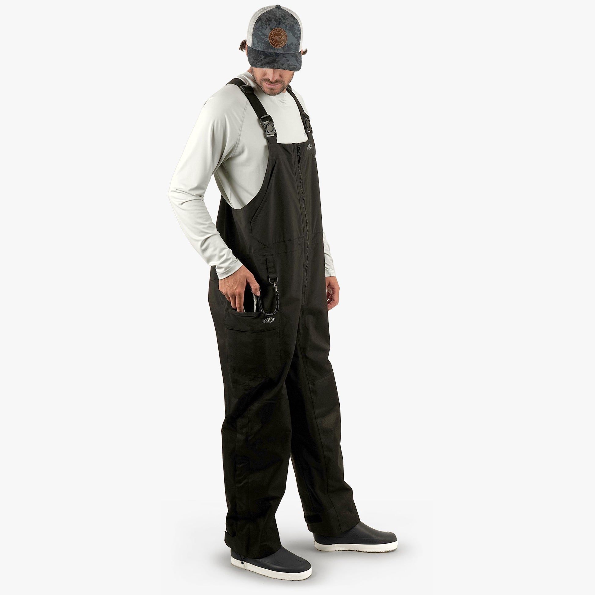 AFTCO Hydrobib Waterproof Fishing Bib Black