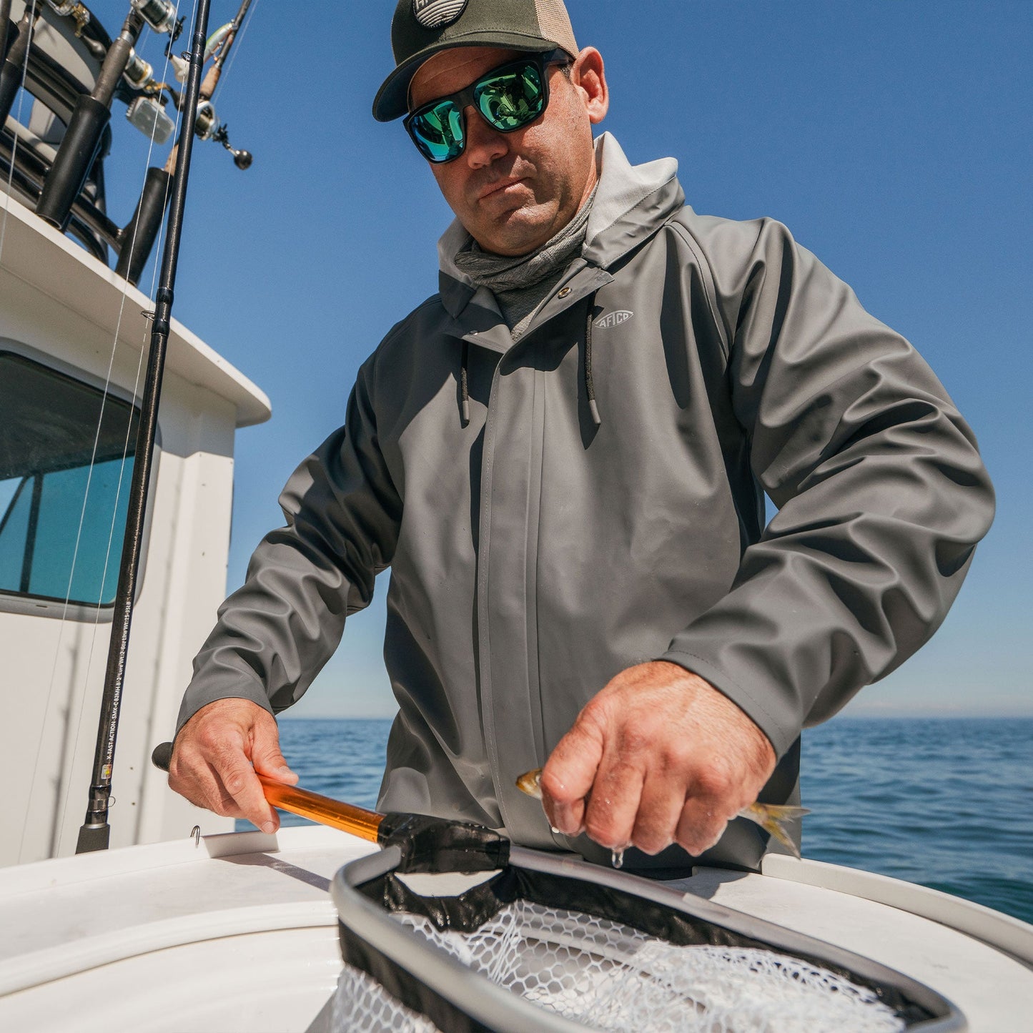 AFTCO Deep Set Boating Rain Gear Charcoal