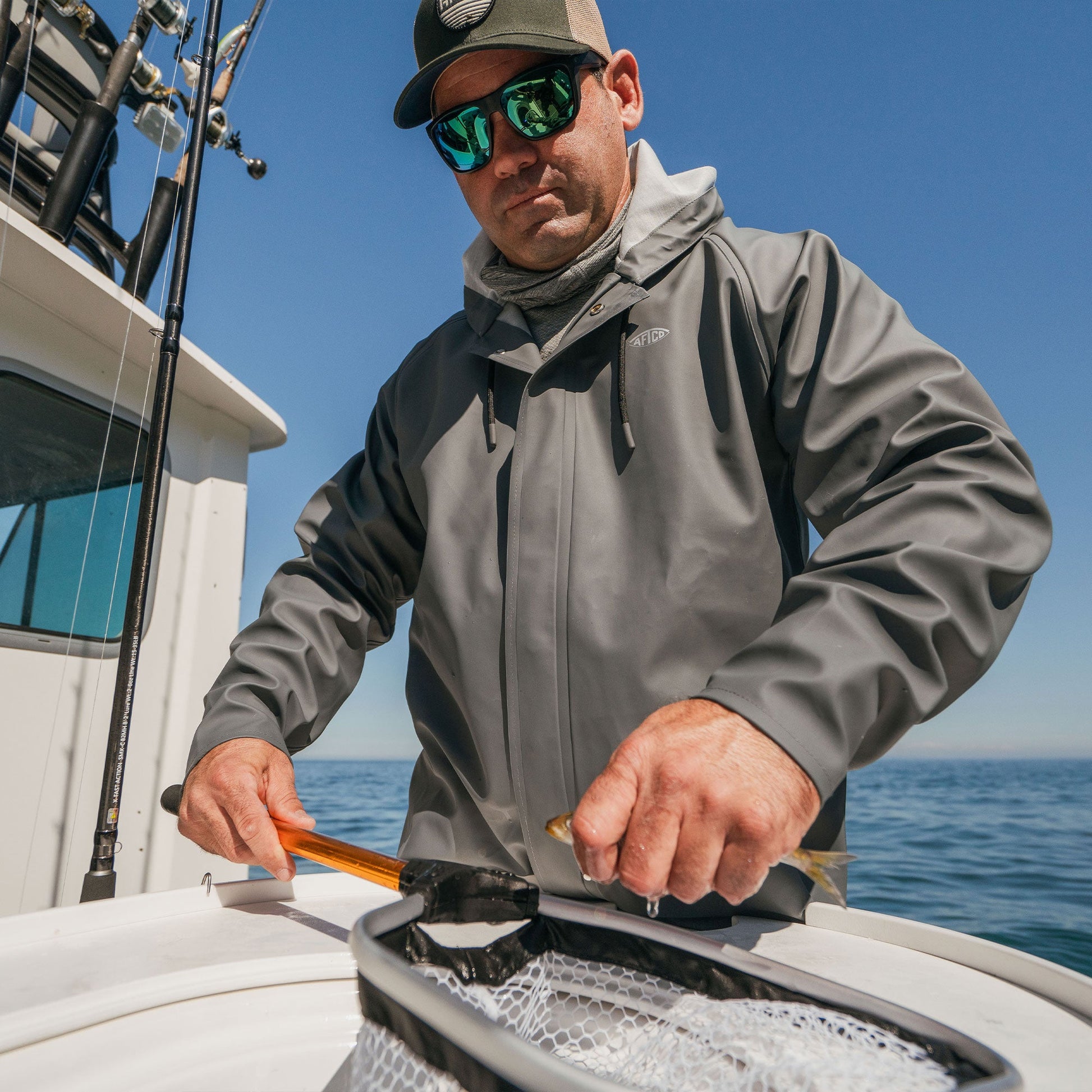 AFTCO Deep Set Boating Rain Gear Charcoal