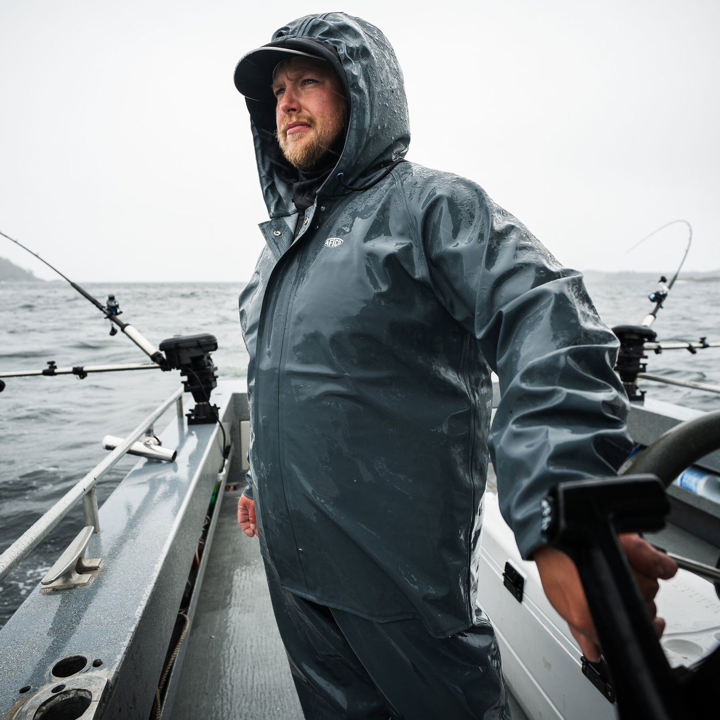 AFTCO Deep Set Boating Rain Gear Charcoal