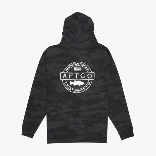 AFTCO Bass Patch Pullover Hoodie Black Camo