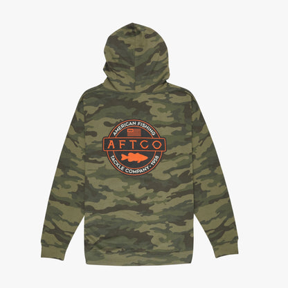 AFTCO Bass Patch Pullover Hoodie Black Camo