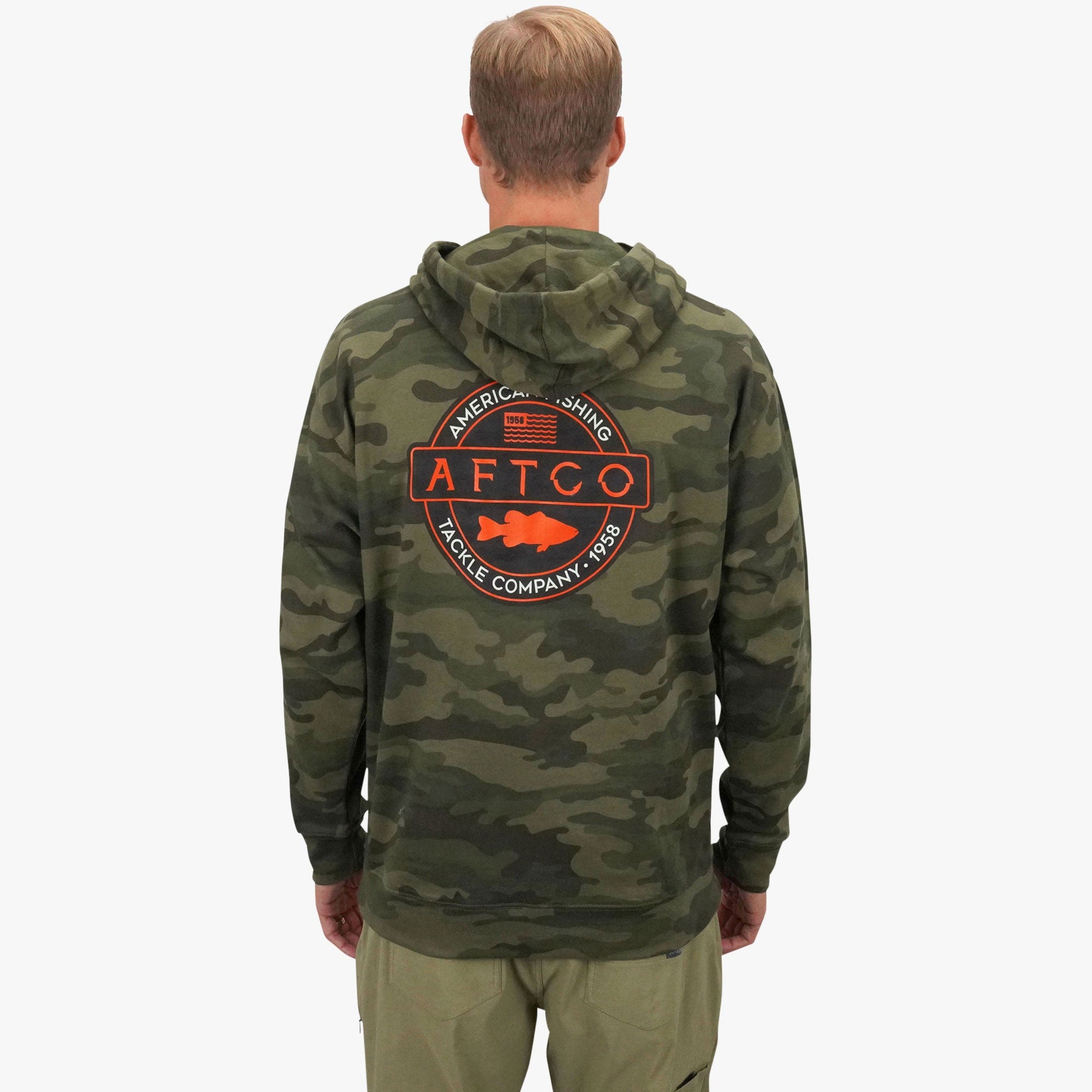 AFTCO Bass Patch Pullover Hoodie Black Camo