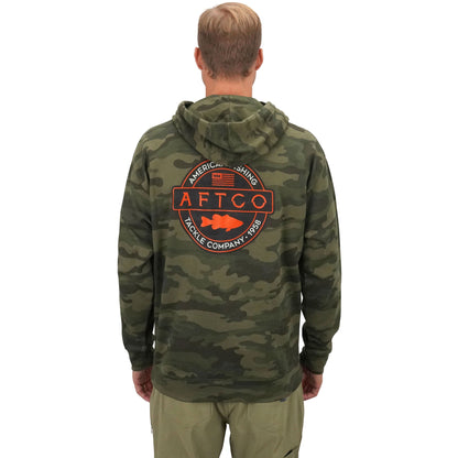 AFTCO Bass Patch Pullover Hoodie Black Camo