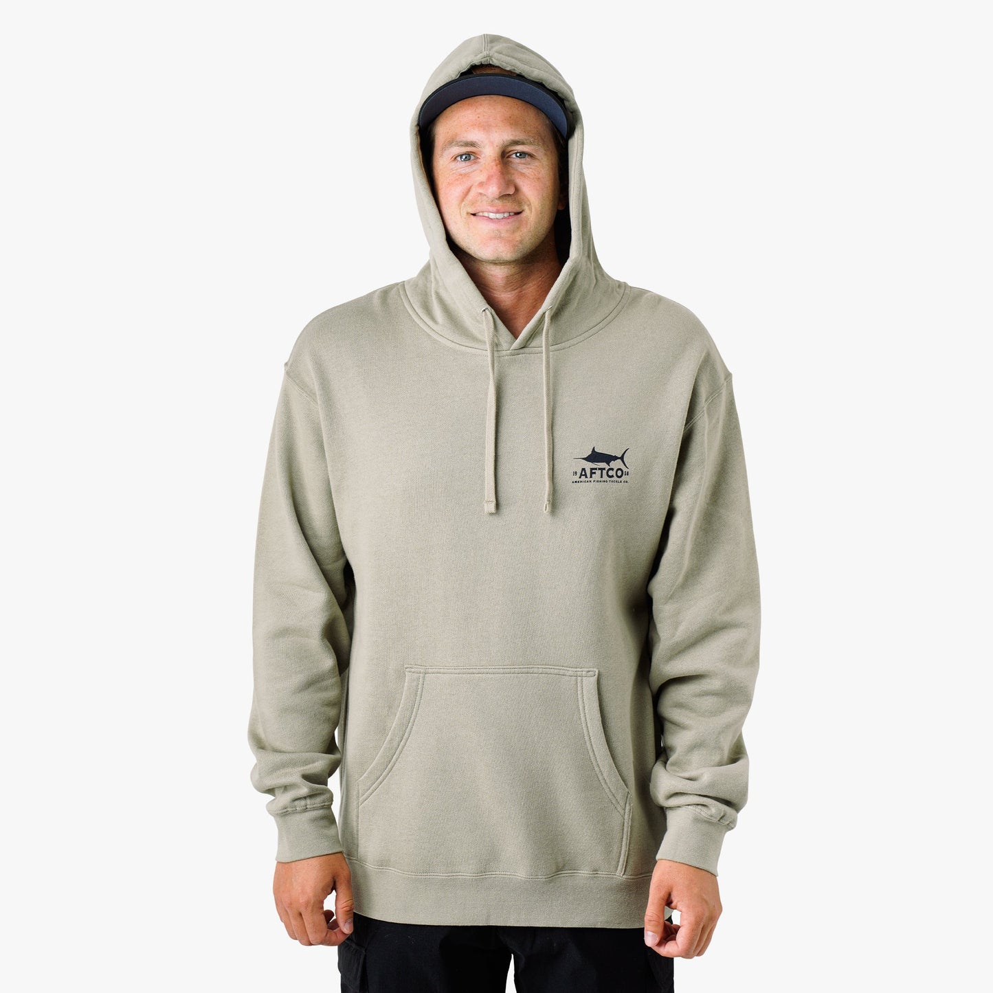 AFTCO Off The Record Mens Pullover Hoodie Cement