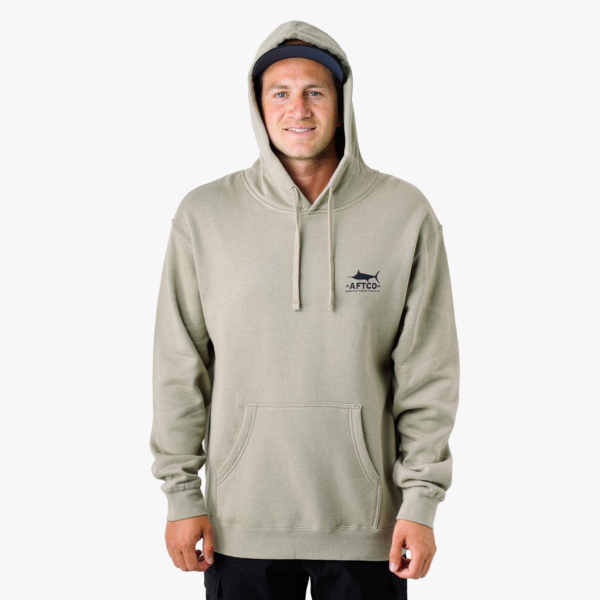 AFTCO Off The Record Mens Pullover Hoodie Cement