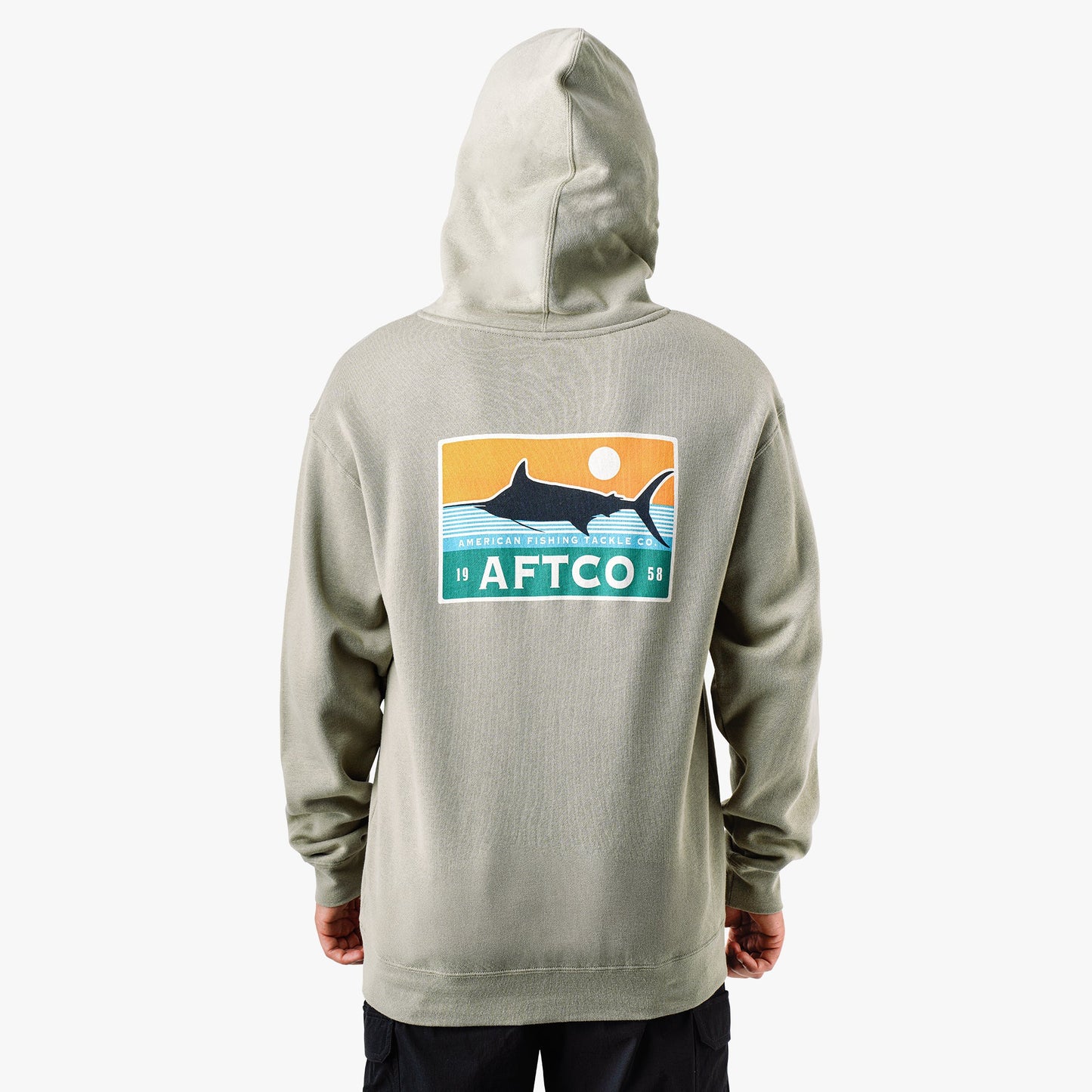 AFTCO Off The Record Mens Pullover Hoodie Cement
