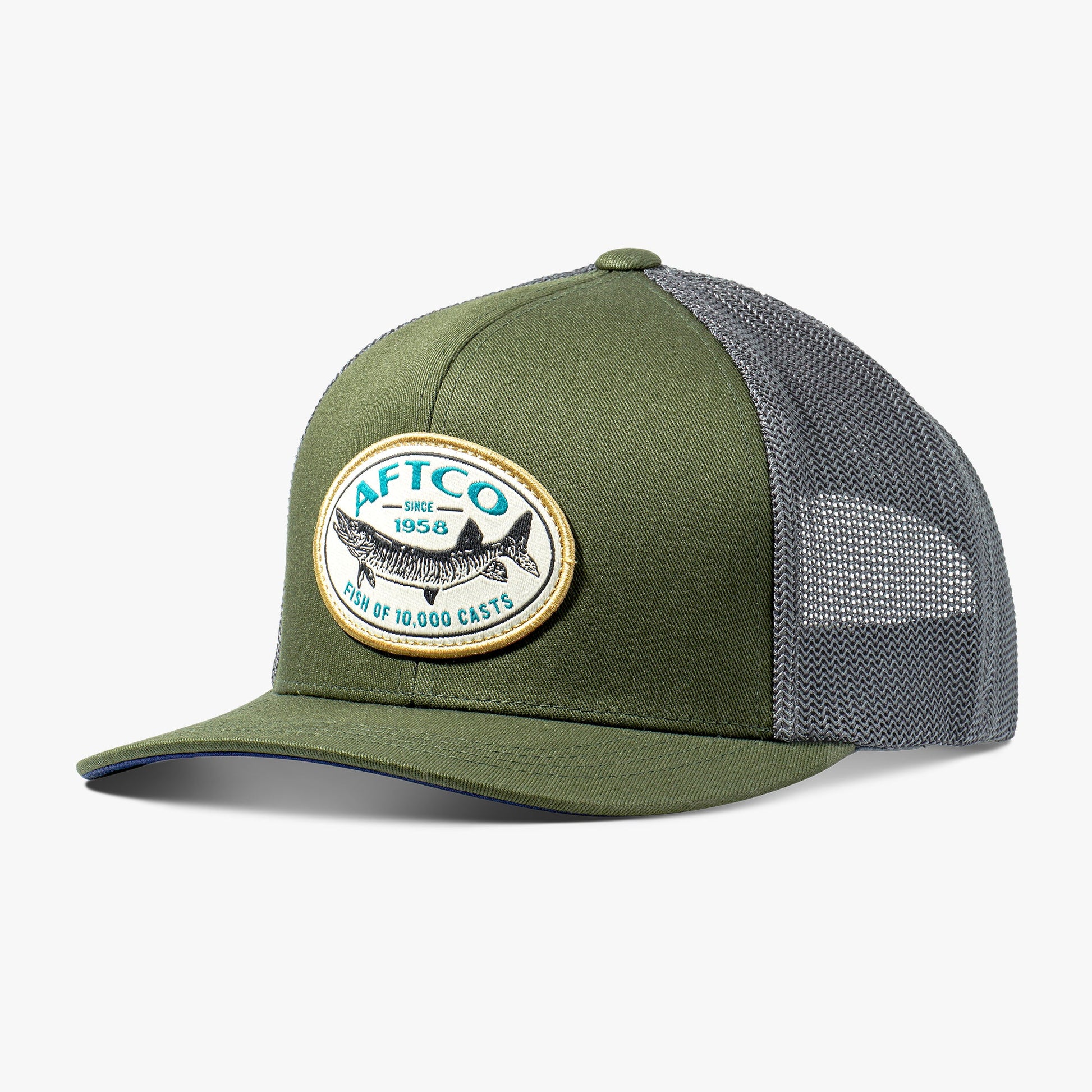 AFTCO Thrasher Fishing Trucker Hat Olive