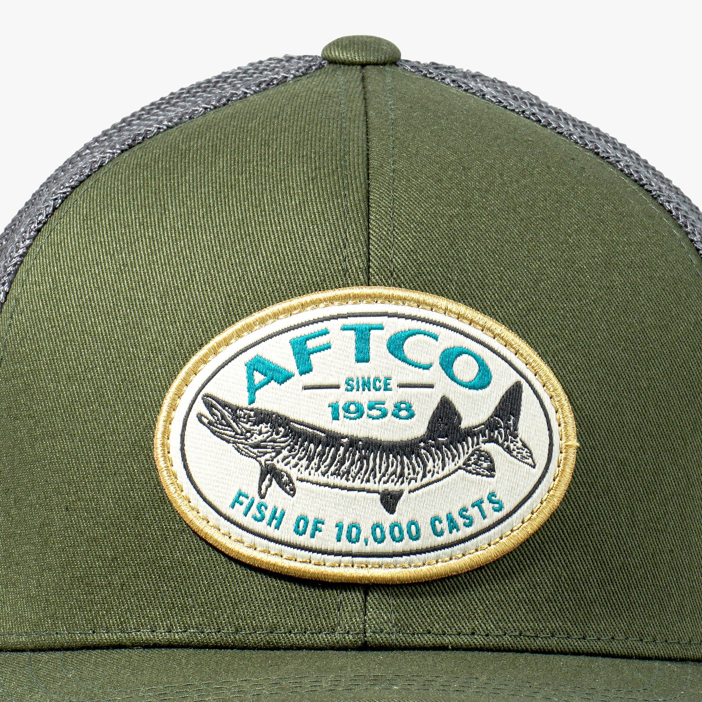 AFTCO Thrasher Fishing Trucker Hat Olive