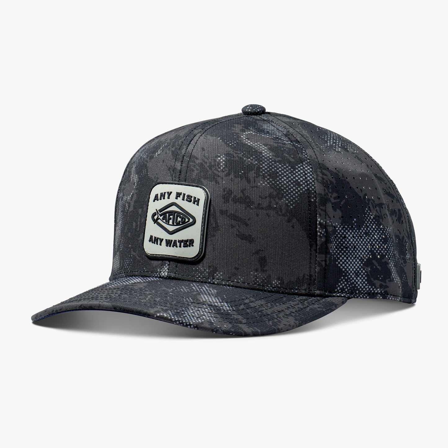 AFTCO Flippin' Tech Fishing Hat Black Storm Camo