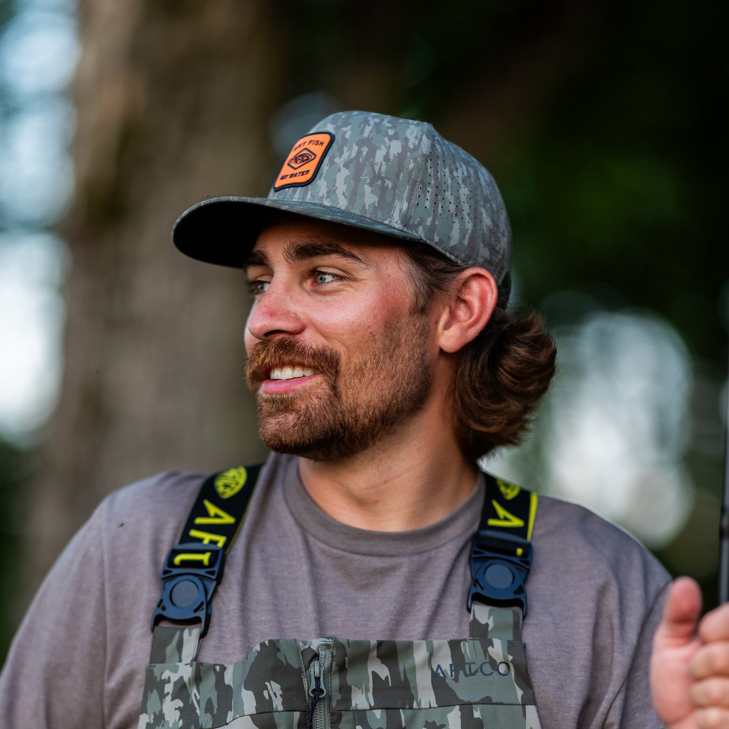 AFTCO Flippin' Tech Fishing Hat Black Storm Camo