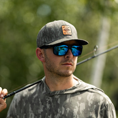 AFTCO Flippin' Tech Fishing Hat Black Storm Camo