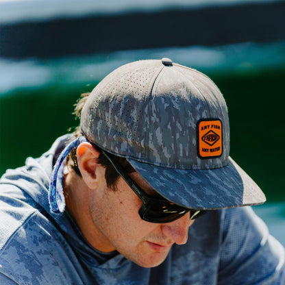 AFTCO Flippin' Tech Fishing Hat Black Storm Camo