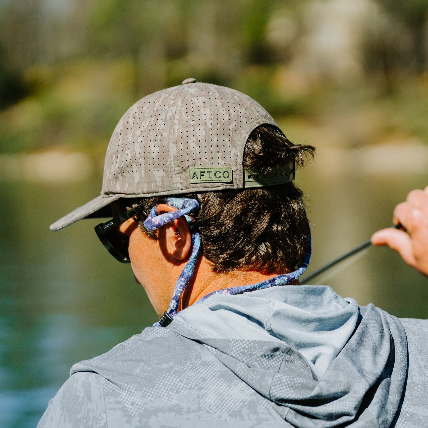 AFTCO Flippin' Tech Fishing Hat Black Storm Camo