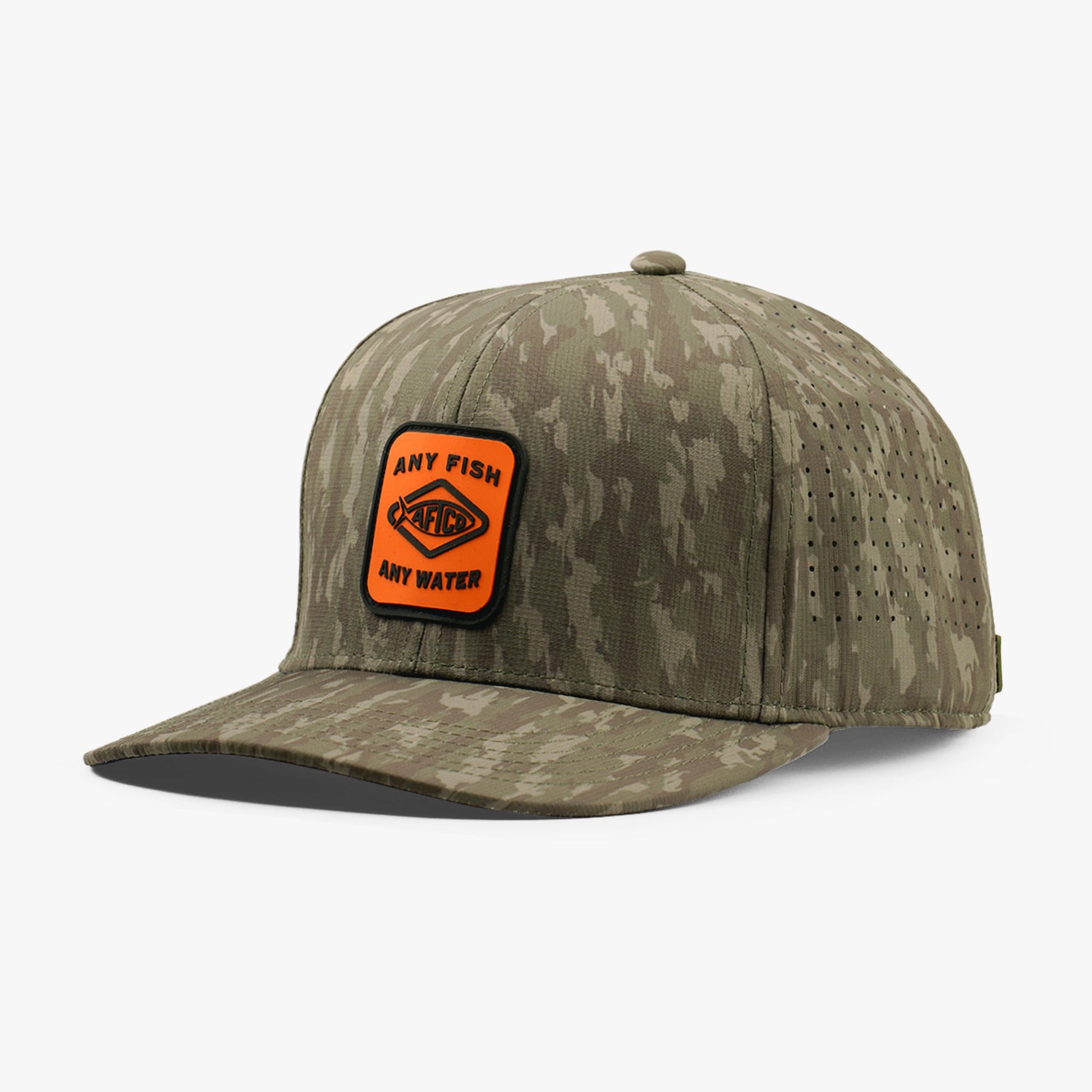 AFTCO Flippin' Tech Fishing Hat Black Storm Camo