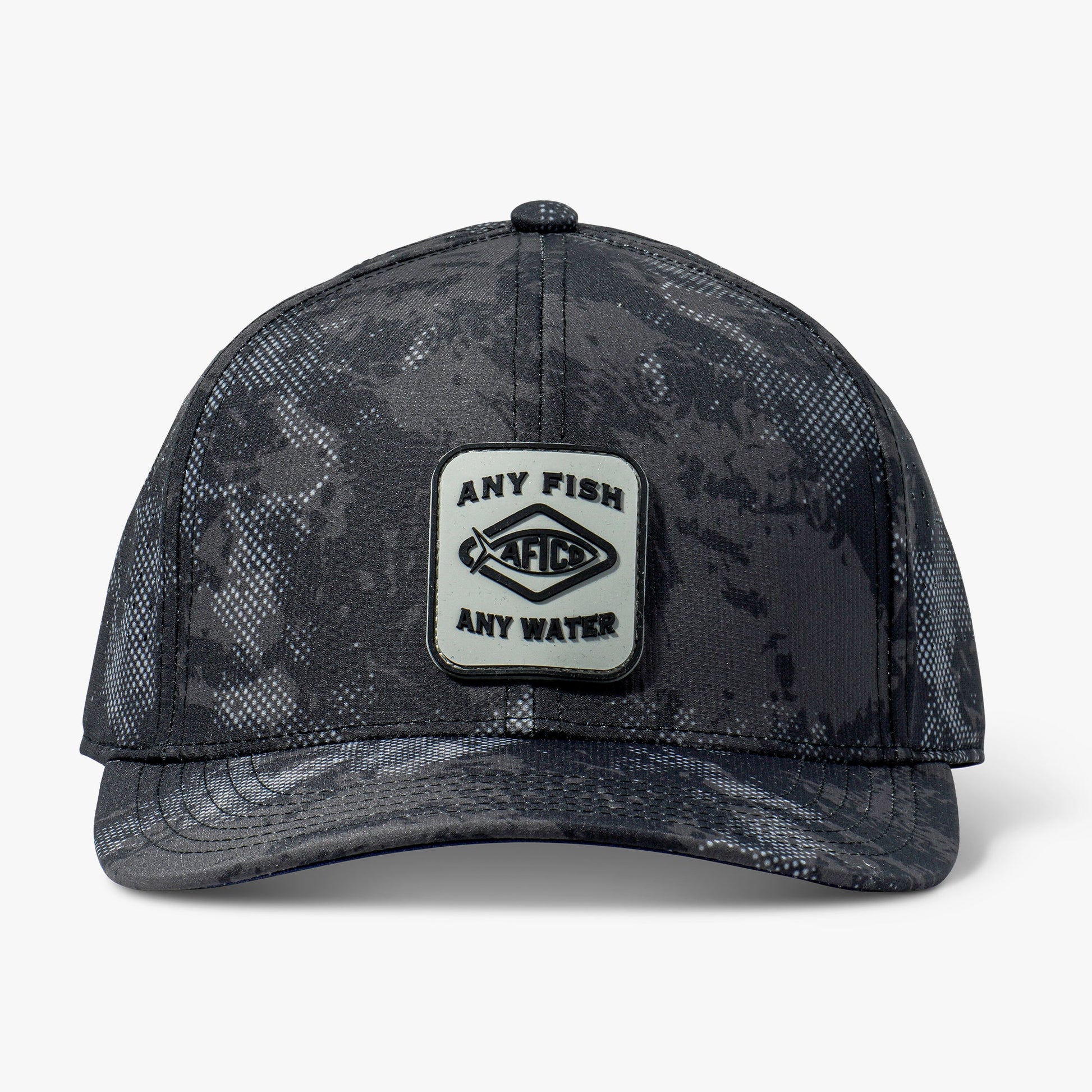 AFTCO Flippin' Tech Fishing Hat Black Storm Camo