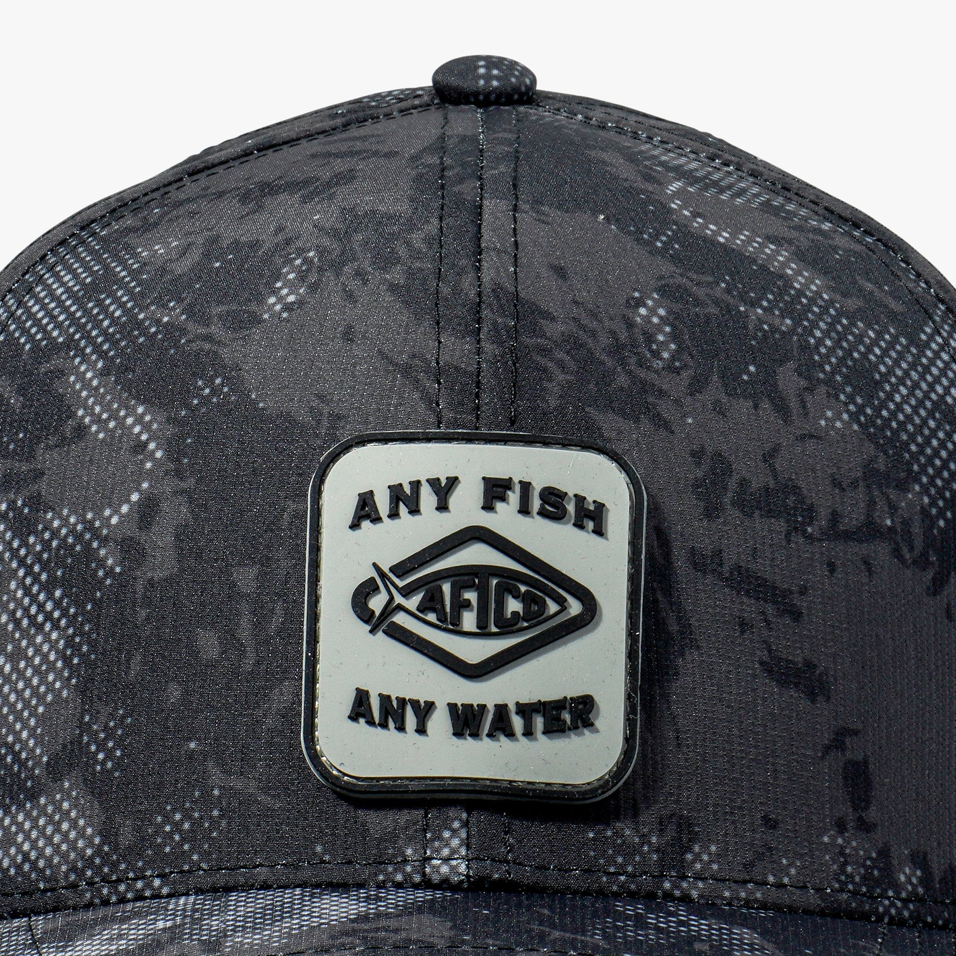 AFTCO Flippin' Tech Fishing Hat Black Storm Camo